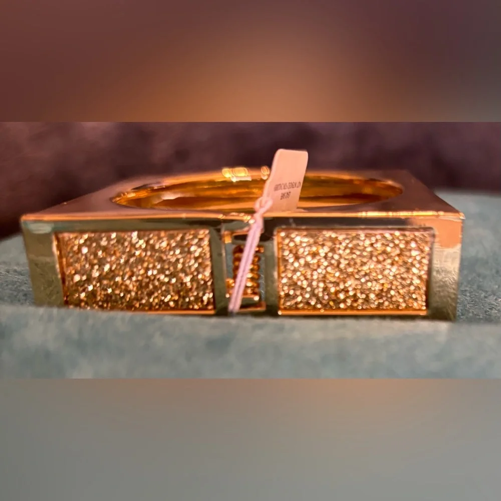 Sophisticated Gold Fashion Square Cuff Bangle